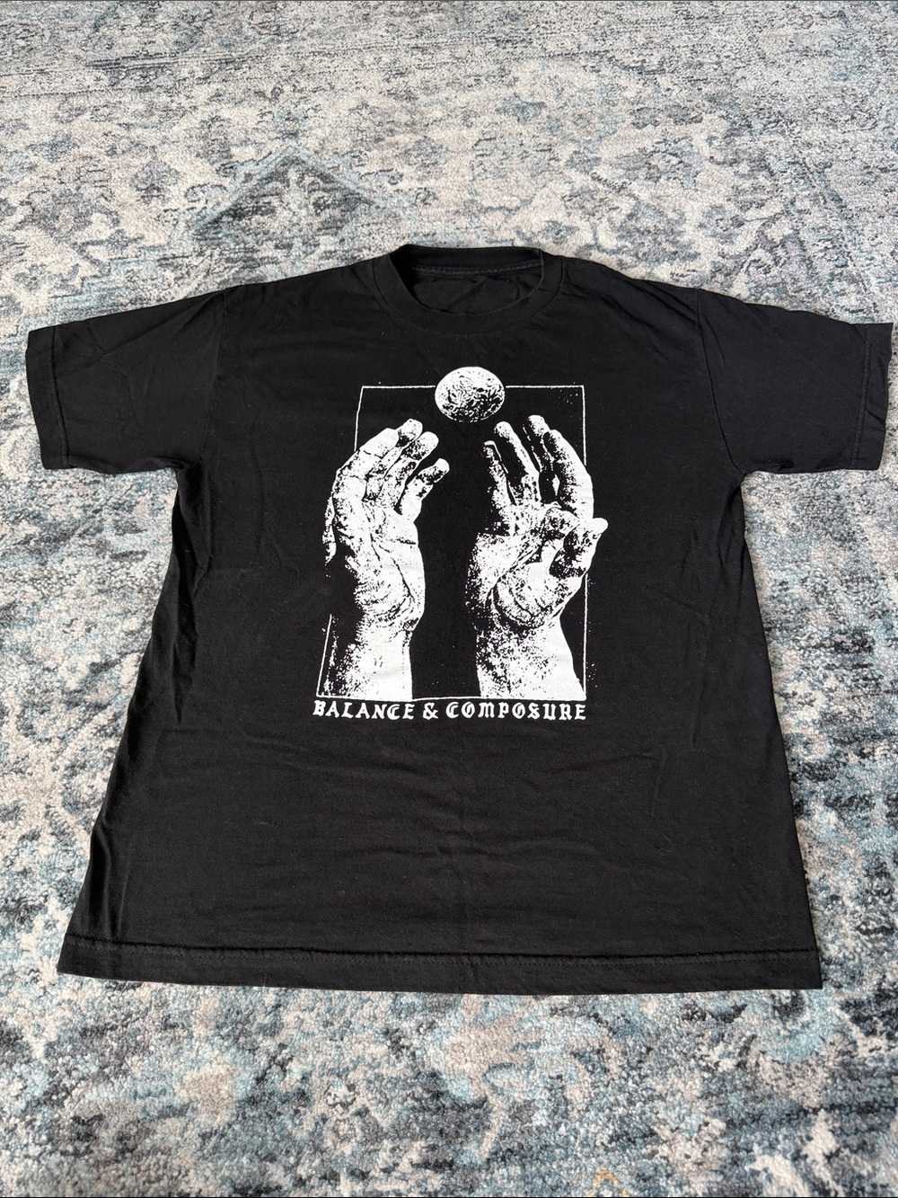 Balance & Composure Graphic Black Tee - Men's Crewneck Shirt